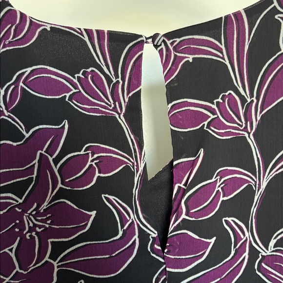 Calvin Klein Black and Purple Patterned Dress - Picture 3 of 4